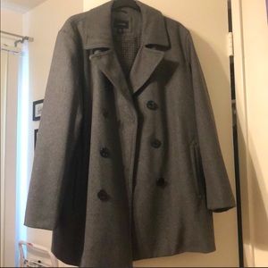 Gray peacoat by Lands End